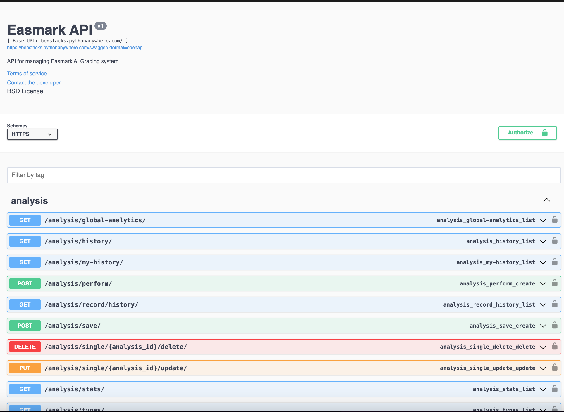 Easmark API